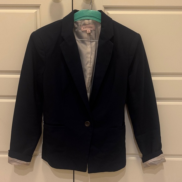 Philosophy Jackets & Blazers - Philosophy Navy Blazer‎ with Button Detail